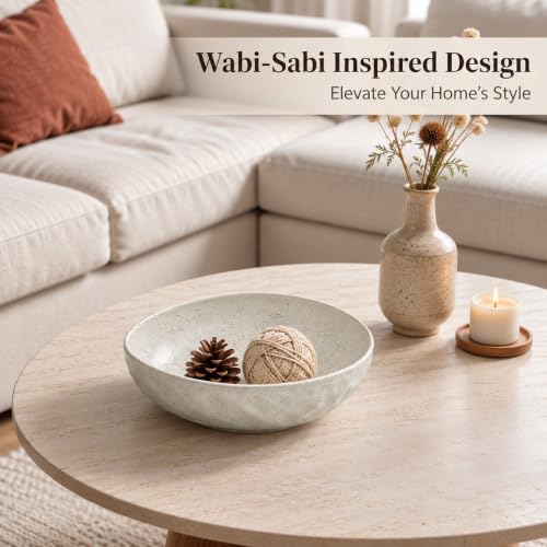 salomayes Wabi-Sabi Ceramic Decorative Bowl, Matte Off-White Catchall Bowl - color: Matte Off-White