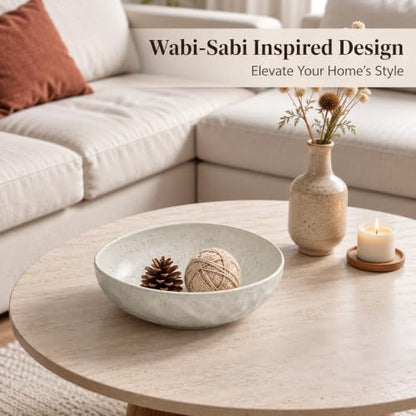 salomayes Wabi-Sabi Ceramic Decorative Bowl, Matte Off-White Catchall Bowl - color: Matte Off-White