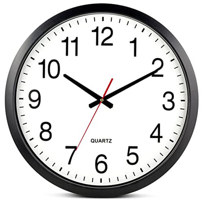Bernhard Products Black Wall Clock Silent Non Ticking - XL 18 Inch Quality Quartz Battery Operated Round Easy to Read Home/Office/Classroom/School Clock - size: 18 Inch