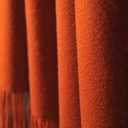 CUDDLE DREAMS Premium Cashmere Throw Blanket with Fringe (Persimmon) - color: Persimmon