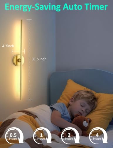 Wall Sconces Battery Operated Set of 2, 10000mAh Rechargeable Wall Lights - color: Gold
