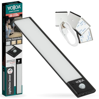 Motion Sensor Under Cabinet Light, LED Closet Light, 9.17 in Black - color: Black, size: Small - 9.17in