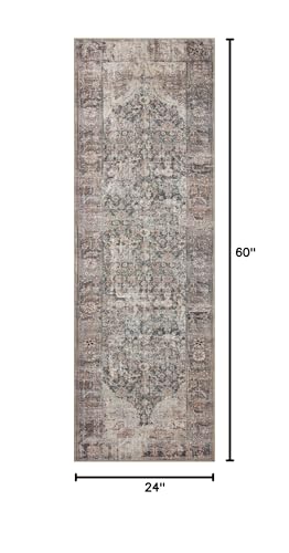 Loloi Amber Lewis Georgie Lagoon/Beige 2'-0" x 5'-0" Accent Rug - color: Lagoon / Beige, size: 2' x 5' (Rectangular)