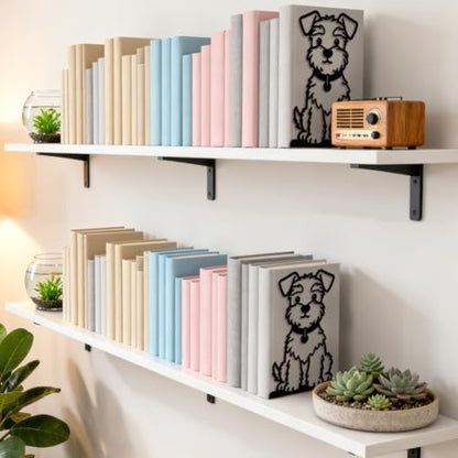 Peacoblue 5.3"x4.3"x7.9" Metal Bookends, Heavy Duty Book Ends for Shelves - style: Cute Shanari Dog