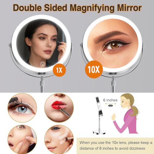 Makeup Mirror with Lights and Magnification