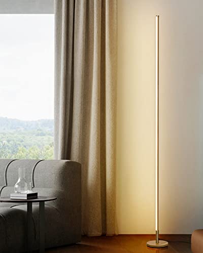 TACAHE Minimalist Corner Floor Lamp - 2700K-6500K Dimmable LED Light - color: Gold