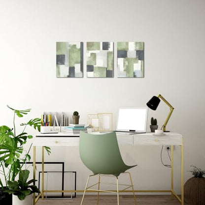 LoveHouse Green and Gray Wall Art Abstract Paintings Decor