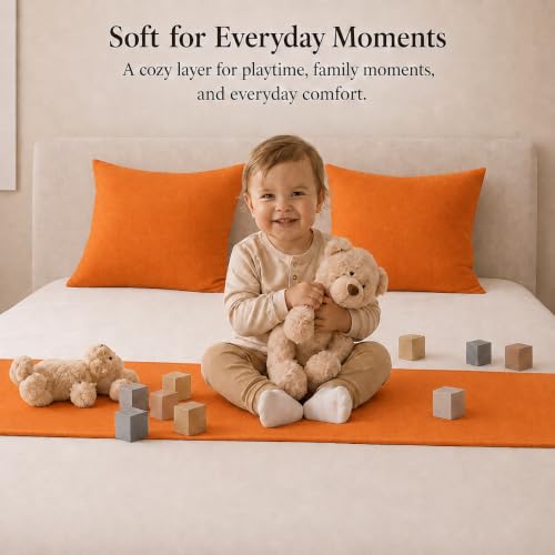 Solid Bed Runner Set,2 Pillow Covers,Terracotta,82.7x19.7in - color: Terracotta, size: Full/Queen
