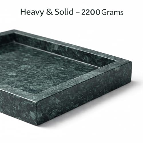 Natural Green Marble Tray, 12" x 8", Rectangular - color: Green, size: 8" x 12" x 1.5"