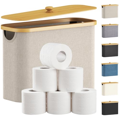 Lifewit Toilet Paper Storage Holder, Large Stand Basket, 23L, Beige - color: Beige, size: 23L
