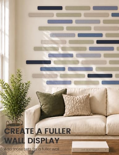 Fluxynara 13" x 2" Felt Wall Panels, Denim Mist - color: Denim Mist, size: 5-pack