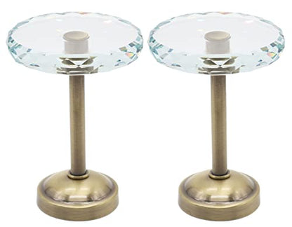 Set of 2 Cut Crystal Window Drapery Medallion Holdbacks, Curtain Tiebacks, Wall Hook, Tassel Holder, Antique Brass - color: Antique Brass