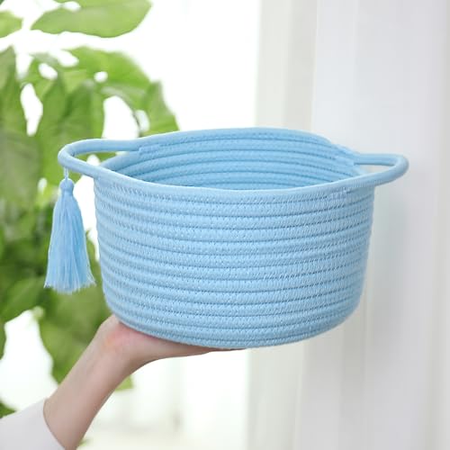 Small Gift Basket Empty to Fill, 2 Pack, Mini Woven Basket, Light Blue - color: Light Blue, size: 2 Pack