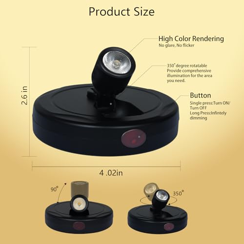Mini Rechargeable LED Spotlight, spot Lights Indoor,Plant Light - color: Black
