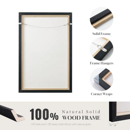 Large Framed Black and White Abstract Wall Art for Living Room, 24x36 Inch - color: Black and White B, size: 24" W x 36" H x 3Pcs