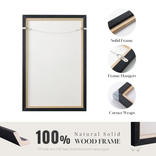 Large Framed Black and White Modern Abstract Wall Art Set, 3 Piece 24x36 In - color: Black and White A, size: 24" W x 36" H x 3Pcs