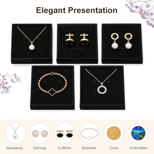 Small Jewelry Gift Boxes, 20 Pack 3.5x3.5x1 Inch, Black - color: Black, size: 3.5x3.5x1 Inch (Pack of 20)