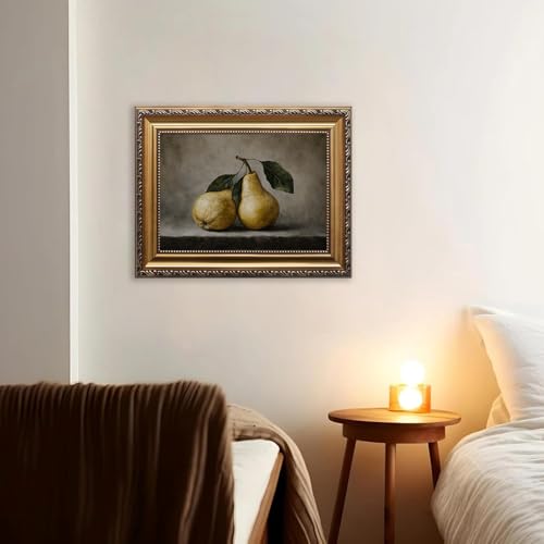 WZGZXU Vintage Kitchen Pear Wall Art Pear Still Life Picture Wall Decor - color: Pear, size: 16"L x 12"W
