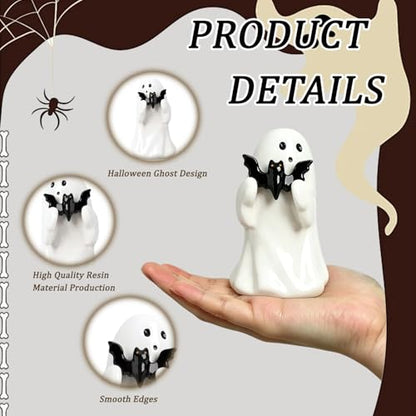 Halloween Ghost Figurine with Holding Bat Ghost Statue - color: Styl 4