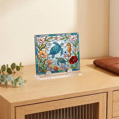 6 Pcs Small Acrylic Adjustable Glass Display Stand Adjustable Glass Display Stands for Aartwork Stained Ceramic Tiles Plaques for Picture Collectibles Office Trade Show Home
