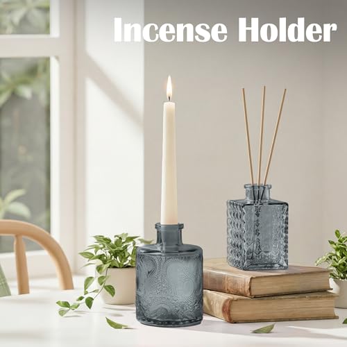Glass Bud Vases in Bulk Small Mini Black Vase for Flowers 17pc - color: Black