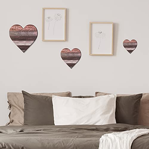 Jetec 3 Pcs Wood Heart Wall Decor Farmhouse Plaque, Classic - style: Classic