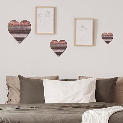 Jetec 3 Pcs Wood Heart Wall Decor Farmhouse Plaque, Classic - style: Classic
