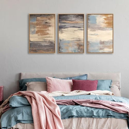 Large Framed Canvas Wall Art, Abstract Colorful Painting Picture, 16"X24"X3 - color: Sepia, size: 16" X 24" X 3pieces Framed