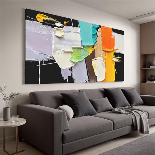 I@U Abstract Wall Art Prints 20"x40" Colorful Blocks Wall Art For Bedroom - color: IU2C, size: 40"L x 20"W