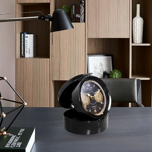 Vintage Jewel Box Table Clock, Black