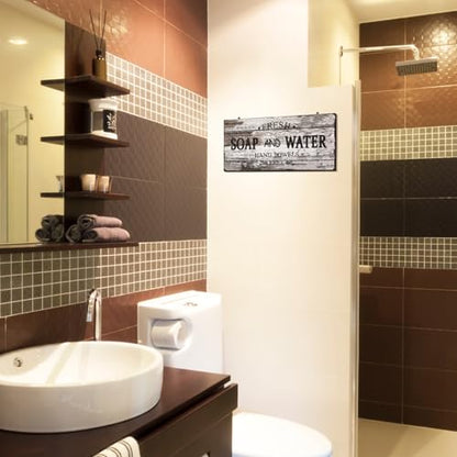 Jetec Farmhouse Bathroom Decor Fresh Soap and Water Sign, Novel - style: Novel