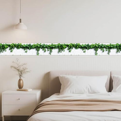 IVN Wallpaper Border Peel and Stick Wall Ivy Brick Wall 4x196 Inch - color: Ivy Brick Wall