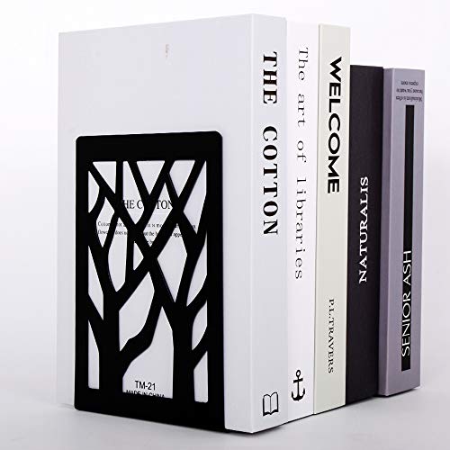2 Pair Book Ends,Metal Book End Supports for Bookrack Desk - color: Black, size: 2 Pair