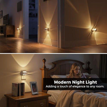 L LOHAS LED Night Lights Plug into Wall, Night Light Projector Light Sensor - color: White