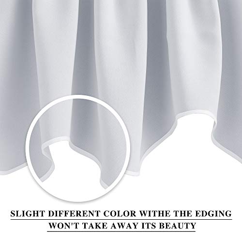 NICETOWN 2 Panels Greyish White Kitchen Valances for Windows, 42W x 18L - color: Greyish White, size: 42"W x 18"L (Pack of 2)