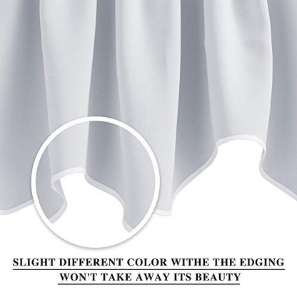 NICETOWN 2 Panels Greyish White Kitchen Valances for Windows, 42W x 18L - color: Greyish White, size: 42"W x 18"L (Pack of 2)