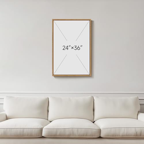 Framed Boho Abstract Mid Century Modern Wall Art for Living Room, 24x36 In - color: Multi Neutral, size: 36"L x 24"W