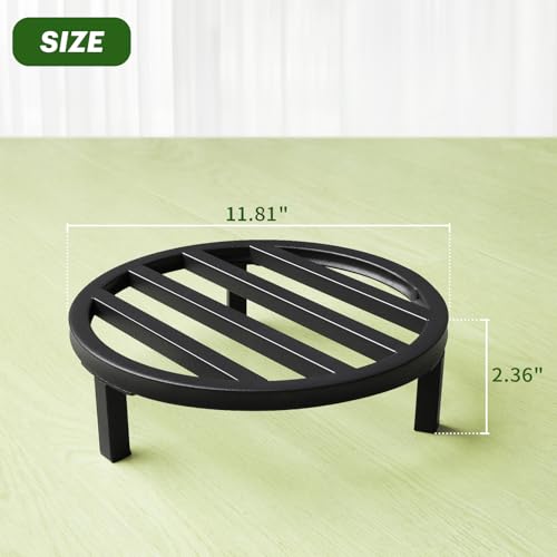 Large Plant Stand,3 Pack 12 Inch Metal Pot Risers,Black - color: 11.81"-Black