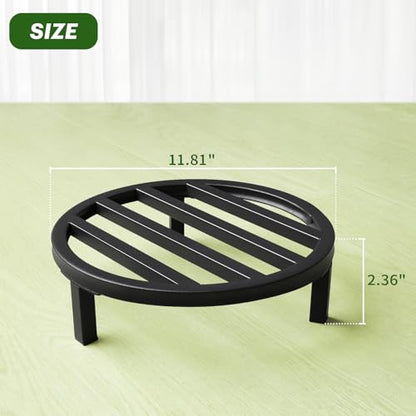 Large Plant Stand,3 Pack 12 Inch Metal Pot Risers,Black - color: 11.81"-Black