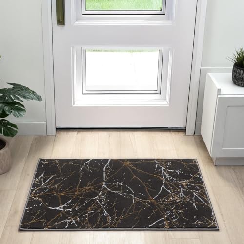 LUXE WEAVERS Modern Abstract Non-Shedding Area Rug Black 2x3 - color: Black, size: 2' x 3' (Rectangular)