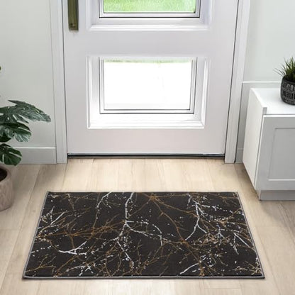 LUXE WEAVERS Modern Abstract Non-Shedding Area Rug Black 2x3 - color: Black, size: 2' x 3' (Rectangular)