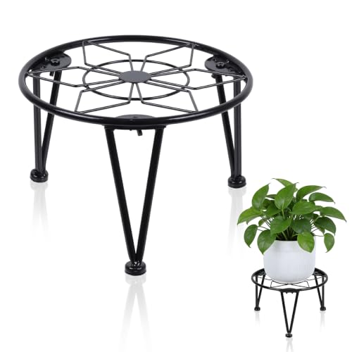 Vigordream Metal Plant Stand Indoor Outdoor Planter Holder (Black, 8 Inch) - size: 8 Inch