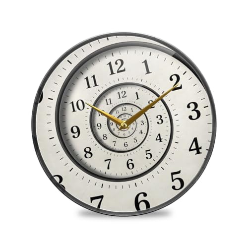 ALAZA Modern White Spiral Wall Clock Battery Operated Silent Non Ticking Clocks for Living Room Decor 12 Inch / 9.5 Inch - color: Modern, size: 12x12in