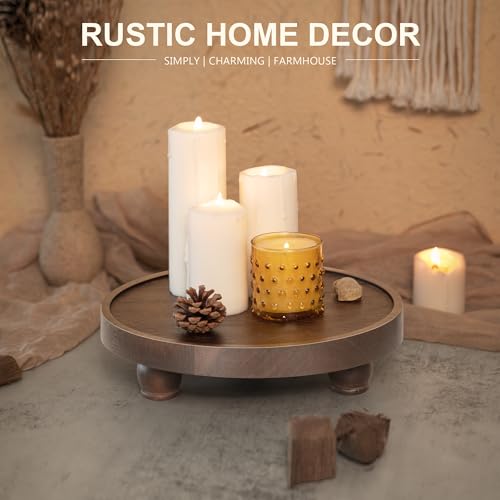 EOSAHR Acacia Wood Display Riser: Pedestal Stand for Home Decor, Dark Brown - color: Dark Acacia