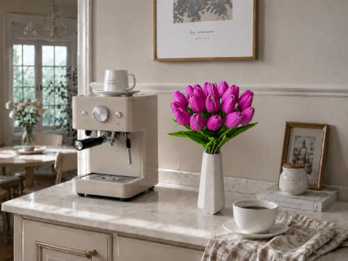 Mandy's 20 Stems Lavender Artificial Tulip Flowers for Home Centerpieces - color: Lavender