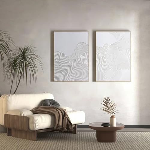 Zessonic Neutral Abstract 3D Textured Hand-Painted Thick Wall Art,28"x40"x2 - color: Tan, size: 28" x 40"