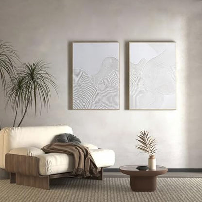 Zessonic Neutral Abstract 3D Textured Hand-Painted Thick Wall Art,28"x40"x2 - color: Tan, size: 28" x 40"