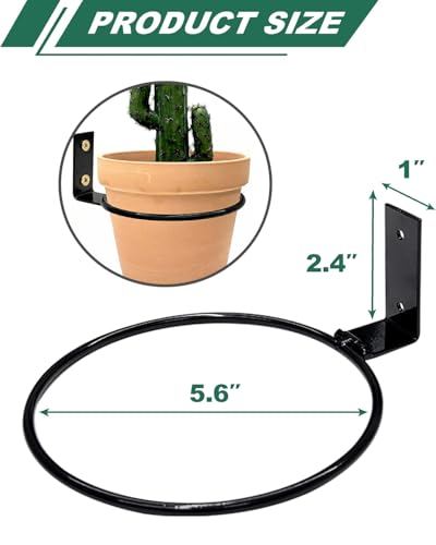 vensovo 6 Pack 6 Inch Metal Wall Planter Rings with Mounting Hooks - size: 6 Inch