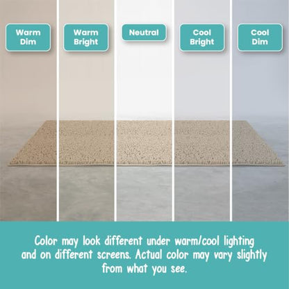ITSOFT Standard 3pc Non-Slip Shaggy Chenille Bathroom Mat Set, Includes 24"x21" U-Shaped Contour Toilet Rug, 34"x21" Inches Bathmat and 1 Toilet Lid Cover, Beige - color: Beige, size: 24''x21’’, 34’’x21’’ and TLC (Set)