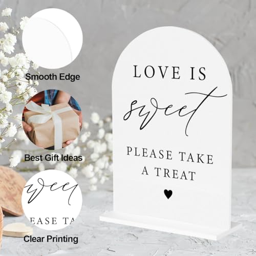 Love is Sweet Sign for Dessert Table Dessert Table Sign for Wedding Engagement Bridal Shower Party dessert Bar Acrylic sign for Table Desk - color: love is sweet